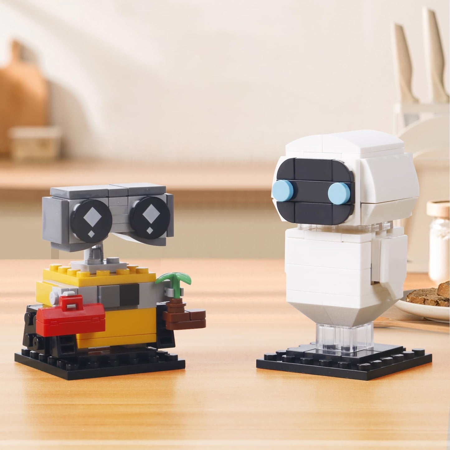 STMIGAIBLOCKS Wall-e and Eve Building Blocks Set, 8.66"x5.9"x1.77", Plastic, Unique Minifigures, Creative Gift for Kids and Adults