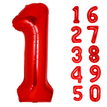 40 Inch Giant Red Number 1 Balloon, Helium Mylar Foil Number Balloons For Birthday Party, 1St Birthday Decorations For Kids, Ann