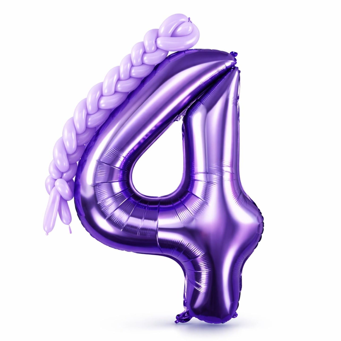 Charnoel Kpop Number 4 Balloons 40 Inch Purple Foil Birthday Balloons Kpop Themed Party Decorations for Cartoon Birthday Party B