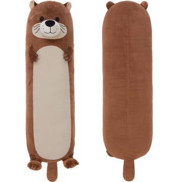 Tezituor Long Otter Plush Pillow,39.5'' Giant Otter Stuffed Animal Soft Cuddly Sea Otter Long Body Pillow Sleeping Hugging Case