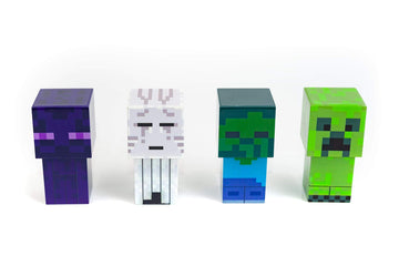 Ukonic Minecraft Mini Mob 4-Piece Figure Mood Light Set | Battery Operated Led Lights