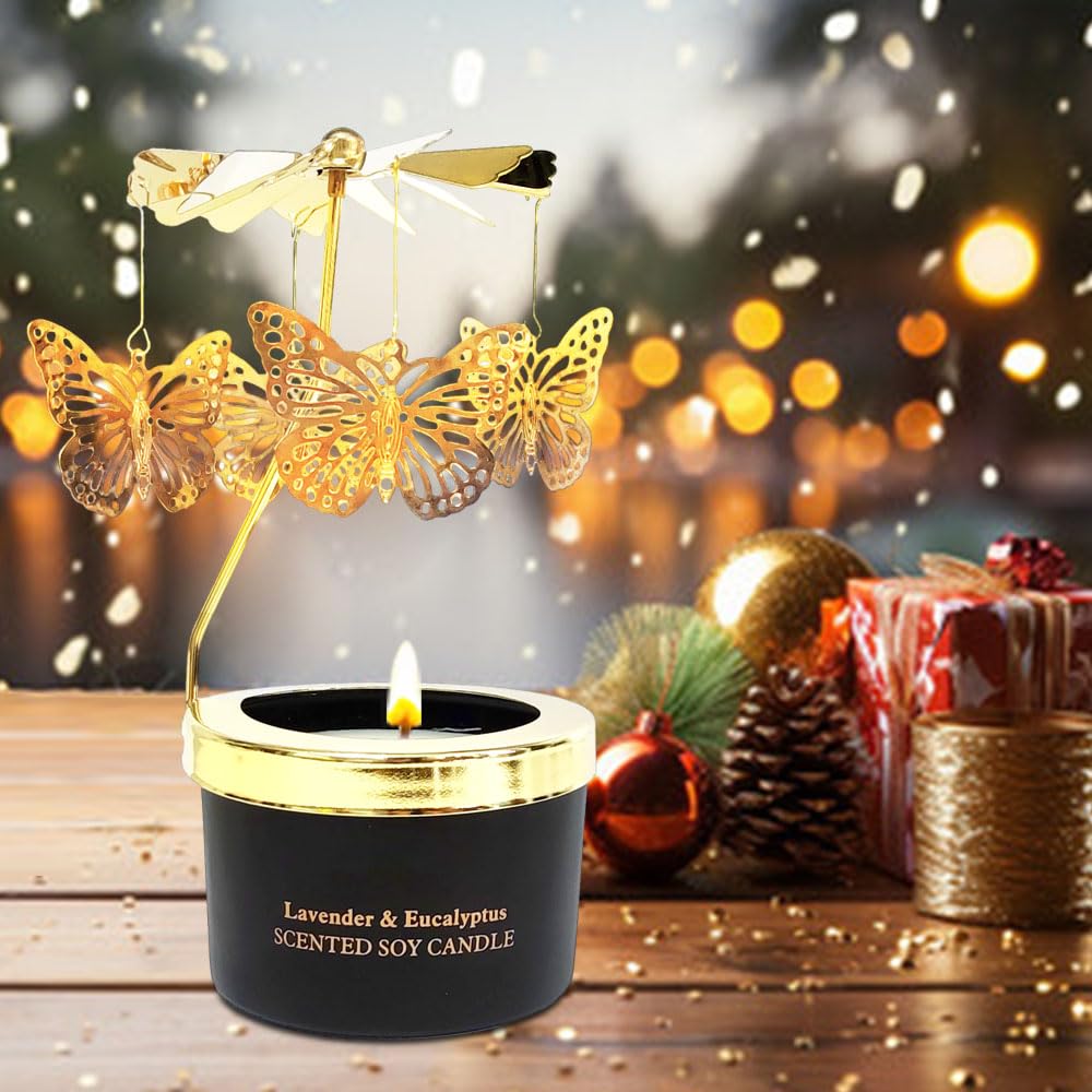 Mexiblanke Rotatable Scented Candle - 3.5oz Soy Wax, Purple - Unique Gifts for Women, Mom, Sister, Friends - Model MXB-BU100
