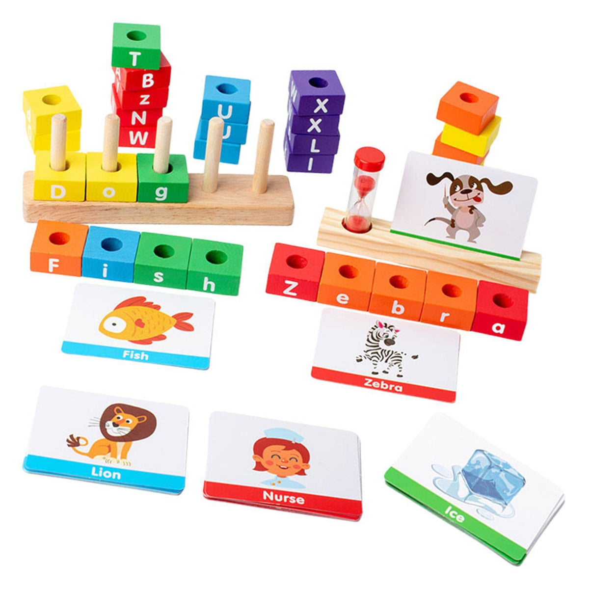 Calandis Letter Spelling Block Toy Alphabet Game Montessori For Children Toddler Baby | Wooden & Handcrafted Toys | Preschool To