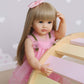 Roshuan Reborn Baby Dolls Girl 22 Inch Lifelike Realistic Toddler Reborn Doll Silicone Vinyl Full Body Waterproof With Blond Lon
