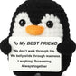 YACO STORE Funny Gifts For Bestie Birthday, Best Fun Friend Gifts For Women, Cool Handmade Crochet Mini Positive Penguin