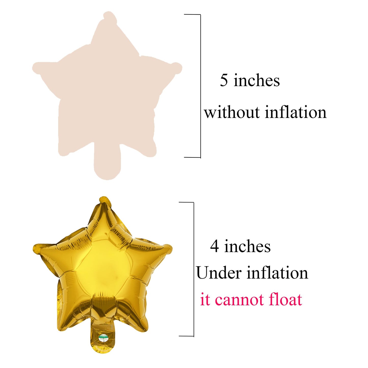 5 Inch Rosegold Star Shape Foil Balloons, 50Pcs Small Mylar Balloons Mini Balloons For Birthday Baby Shower Wedding Party Decora