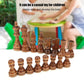 Wooden Chess Pieces,32Pcs Handmade Standard International Staunton Chess Pieces Only Complete Spare Replacement Pieces Interacti