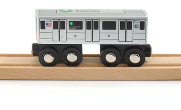Muni Pals Munipals New York City Subway Wooden Railway (A Division/Irt) 4 Train/Lexington Av Express–Child Safe And Tested Wood Toy Train