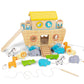 Toddlers Wooden Noah's Ark Toy Animal Playset  Shape Sorter Early Learning Montessori Toys  Baptism Gifts for 1 2 3 Boys Girls Kids