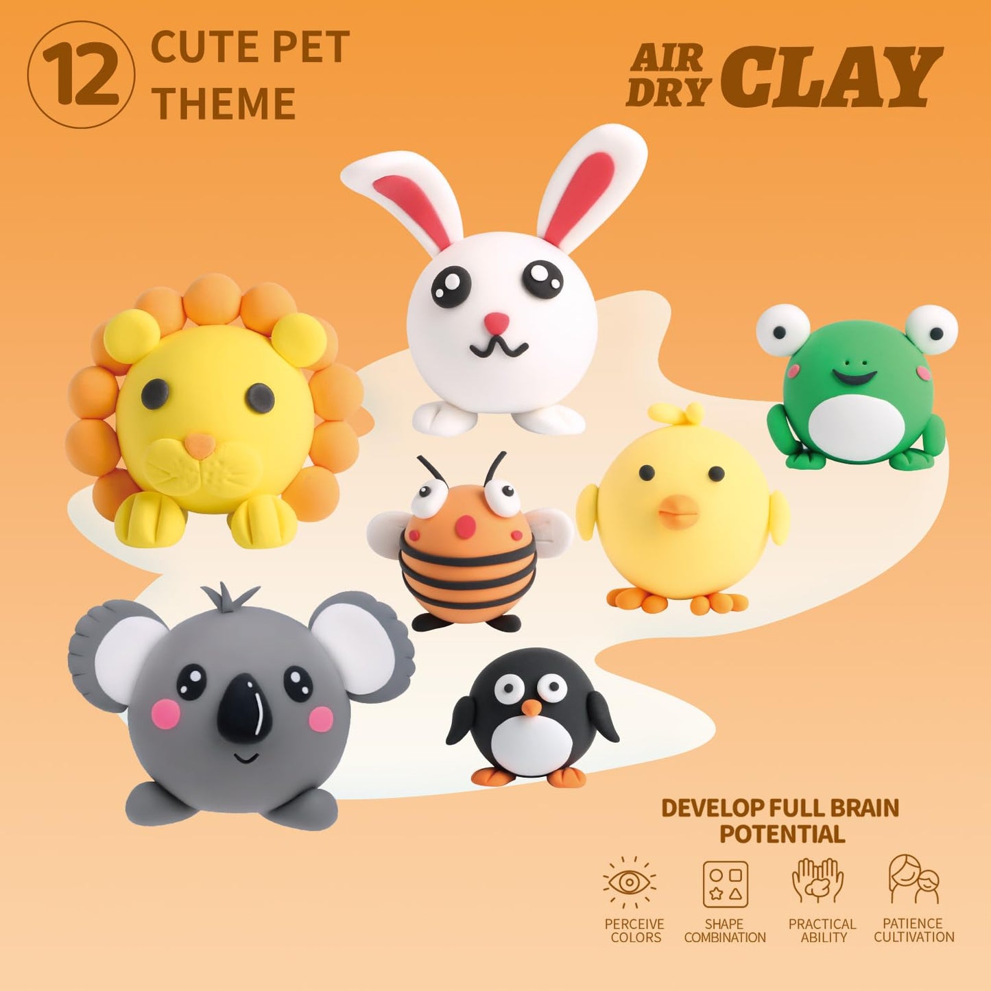 LOUFOR Air Dry Clay Kits - Modeling Clay for Kids, Ultra Light & Soft, Safe & Non-Toxic, DIY Air Dry Clay Kit with Sculpting Too