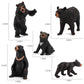 Realistic Wild Life Jungle Animal Figures Model Black Bear Family Playset Eduactional Toys Playset Figurine Statue Classroom Desktop Decoration For Kids Toddler Party Supplies(5 Pcs)