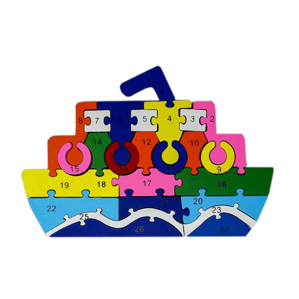 Wooden Alphabets & Numbers Puzzle  Ship Shape