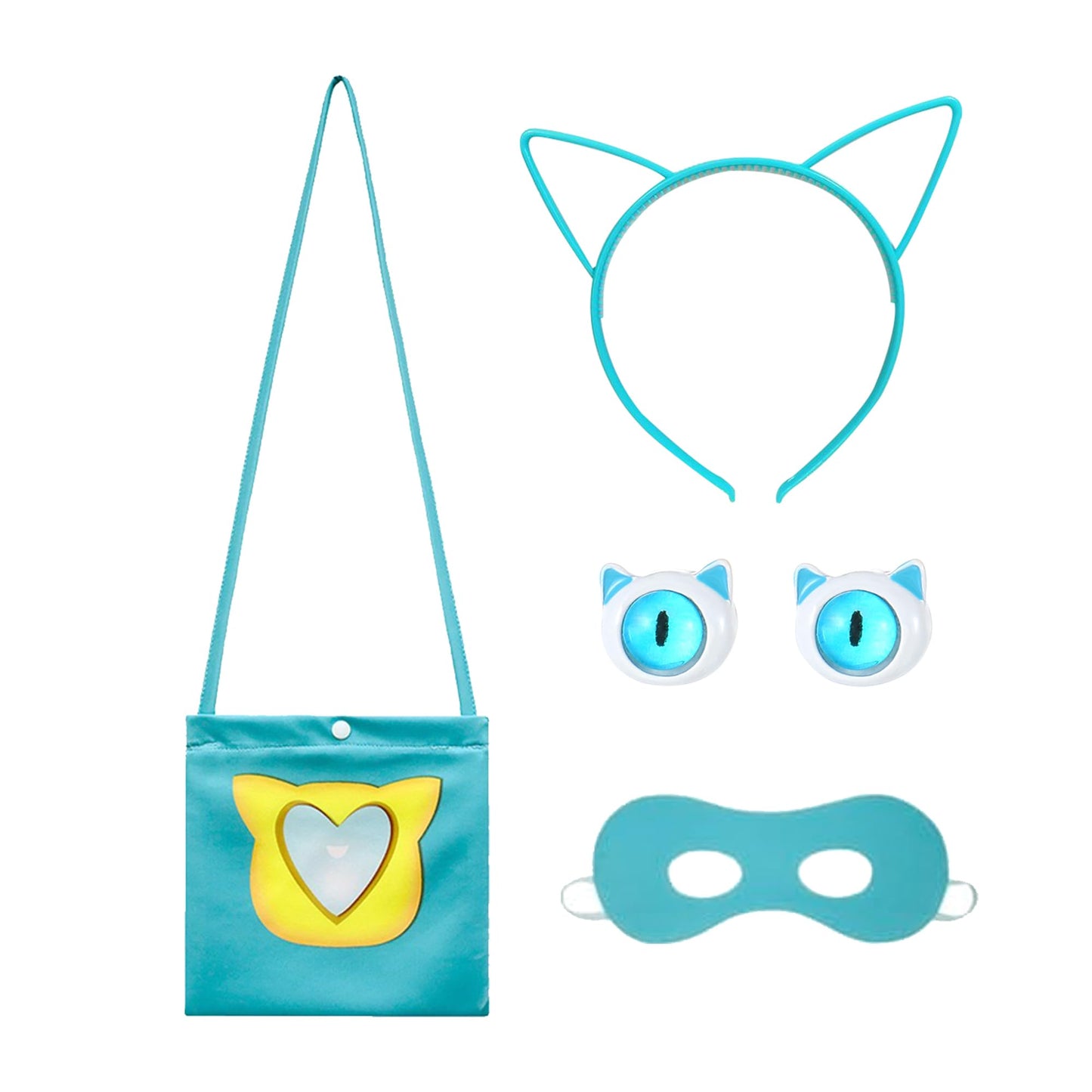Shelovesit Girls Superhero Cosplay Costume Kitties Dress Movie Character Cat Dress Up Outfits - 120Cm/5T-6T - Blue