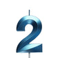 2.76 inch Blue 2 Birthday Candles,3D Number 2nd Cake Topper for Birthday Decorations No 21 22 23 24 25 26 27 28 29