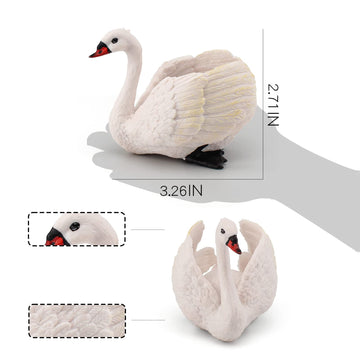 LC JoyCre Swan Toy 3.5 Inch Goose Toy White Swan Figurine Toy Animal Figure for Toddlers Preschool Animals Figures Eduactional P