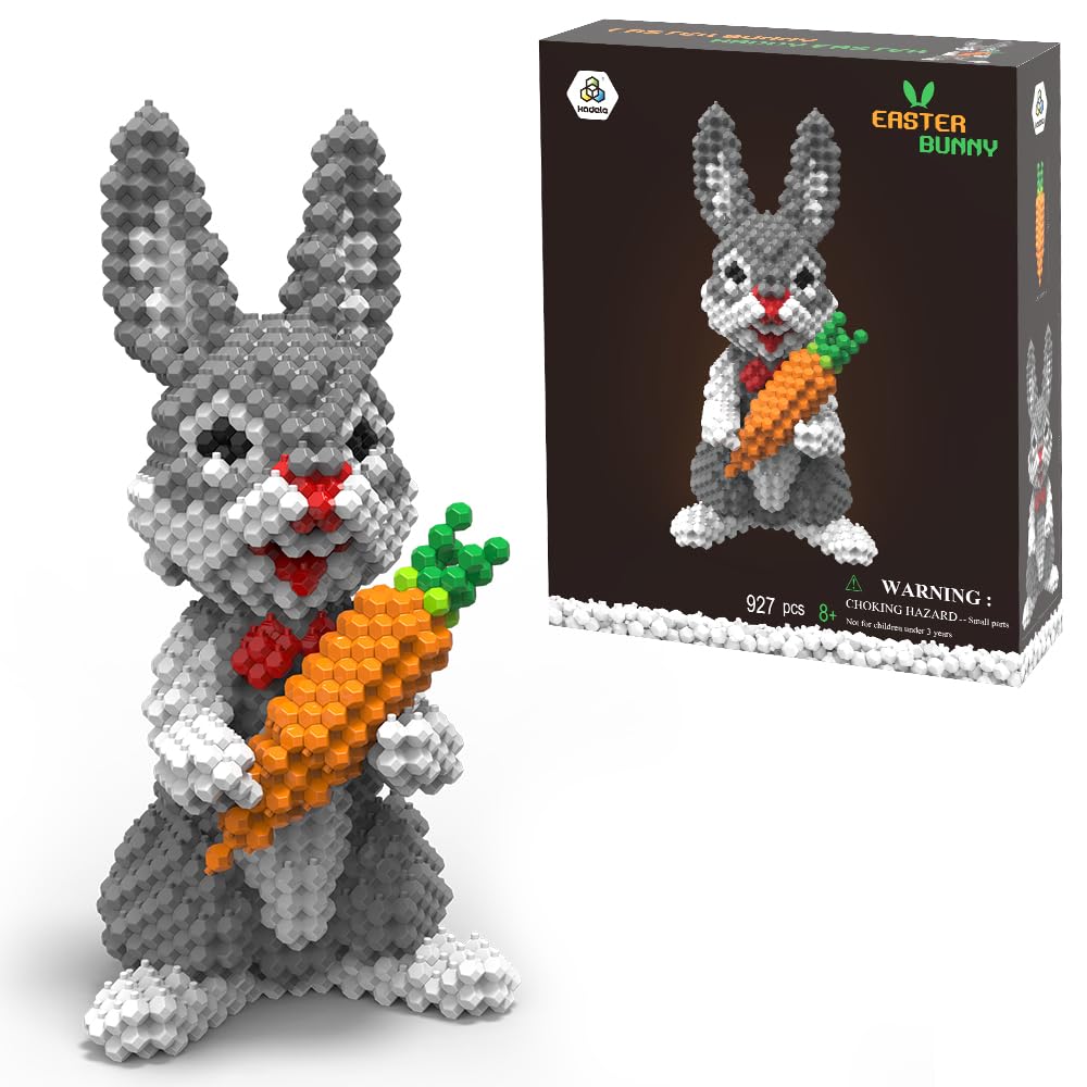 KADELE Easter Bunny Building Set - 927 Pieces STEM 3D Educational Toy for Ages 8+ - Medium Size Plastic Blocks