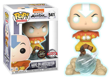 Funko Pop! Avatar The Last Airbender Aang On Airscooter Glow In The Dark Gitd Chase Special Edition Sticker Figure