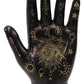 Ebros Gift Ancient Mystical Psychic Fortune Teller Chirology Palmistry Hand Palm With Lines And Symbols Figurine Decor Witchcraft Spiritual Divinity Statue For Palmists Readers (Black)