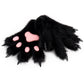 HAOAN Furry Fur Cat Wolf Fox Dog Fluffy Animal Paws Claws Gloves Mittens Hands Costume Cosplay Halloween Christmas for Kids