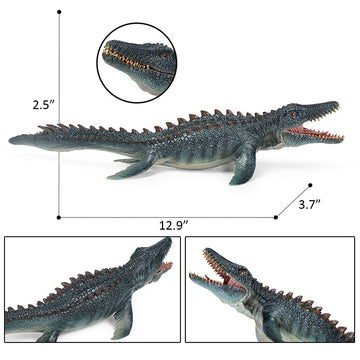 RCOMG Mosasaurus Dinosaur Toy Figure - 2.5 Prehistoric Sea Monster, Educational Party Favor, Cake Topper, Bath Pool Toy