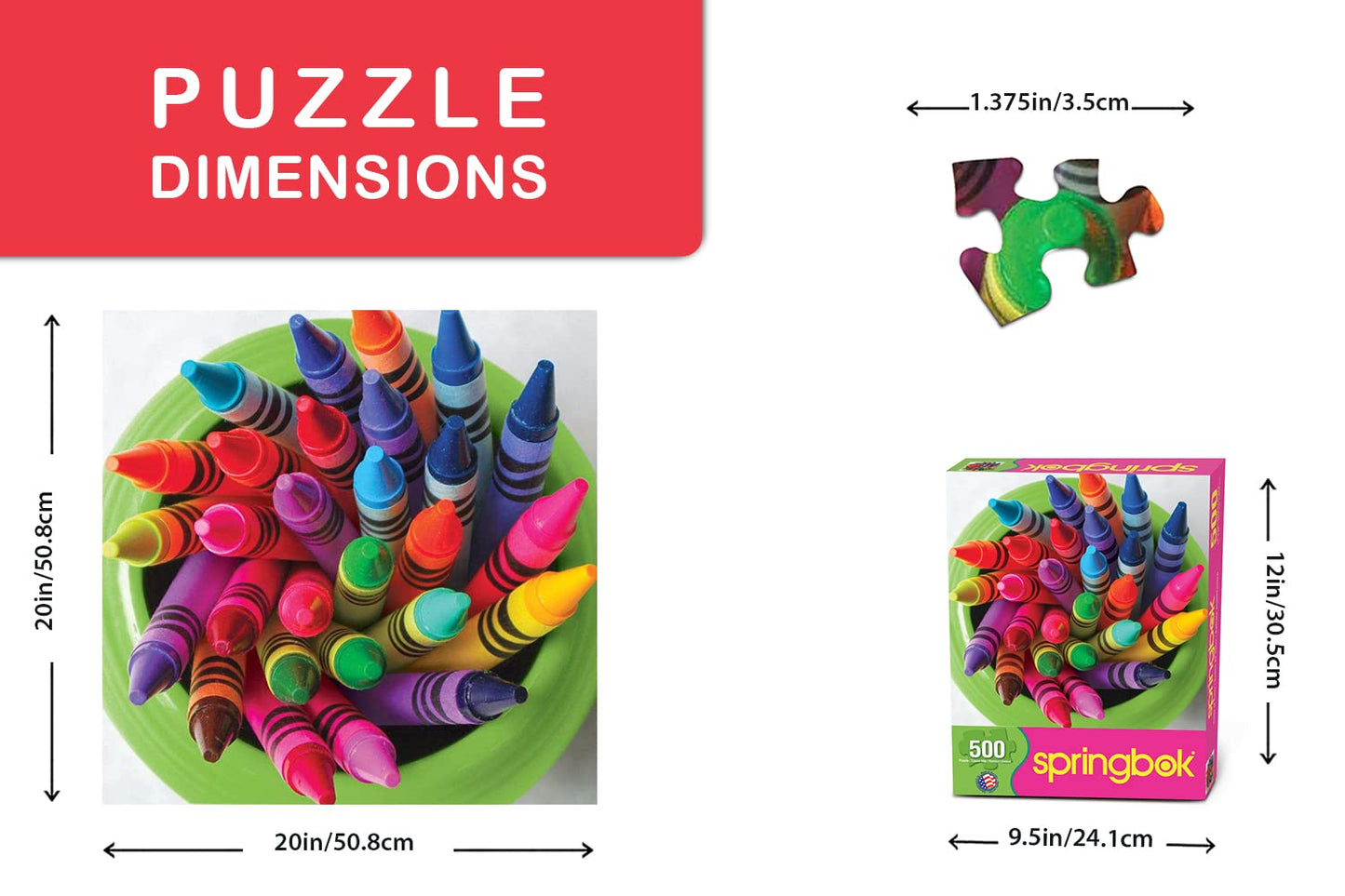Springbok'S 500 Piece Jigsaw Puzzle Twist Of Color - Made In Usa