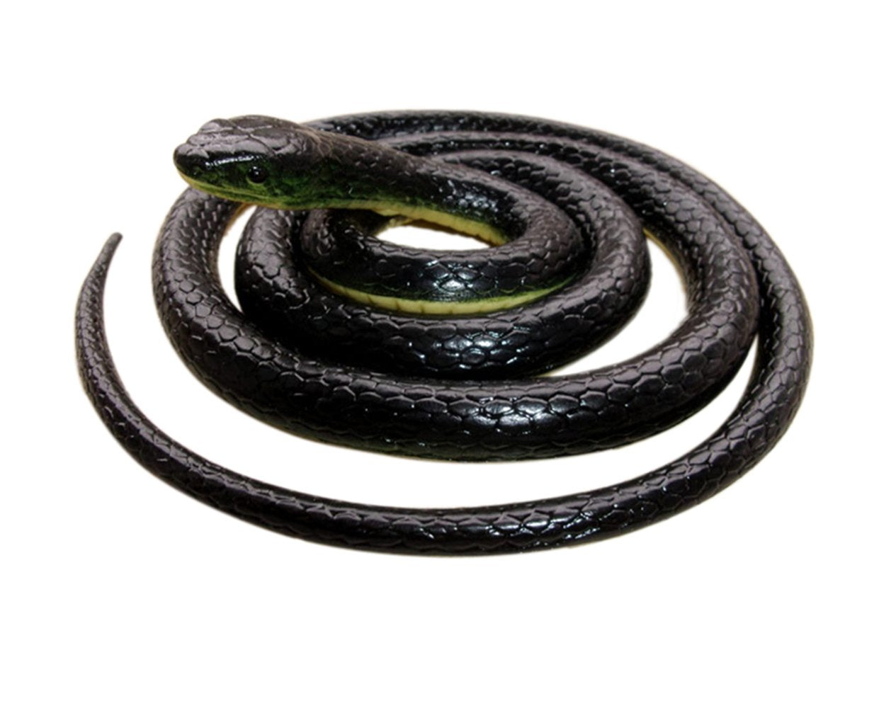 Brandon-Super Realistic Rubber Black Snake 52 Inch Long Scare Toy
