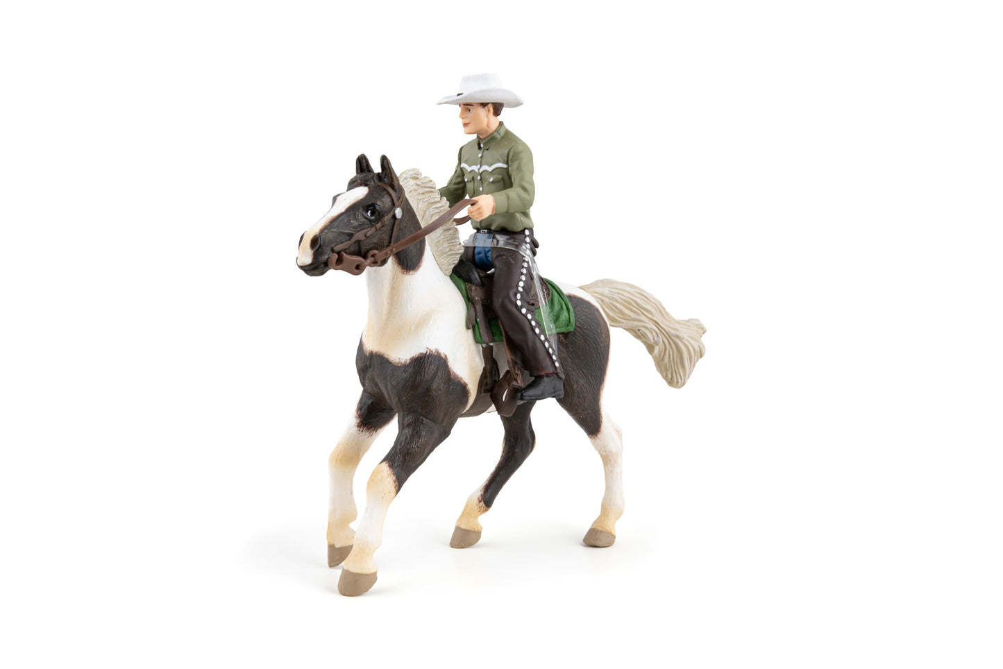 Papo Cowboy and Horse Figurine - Hand-Painted Collectible - Model 51573 - Multicolor - Suitable for Ages 3 and Up