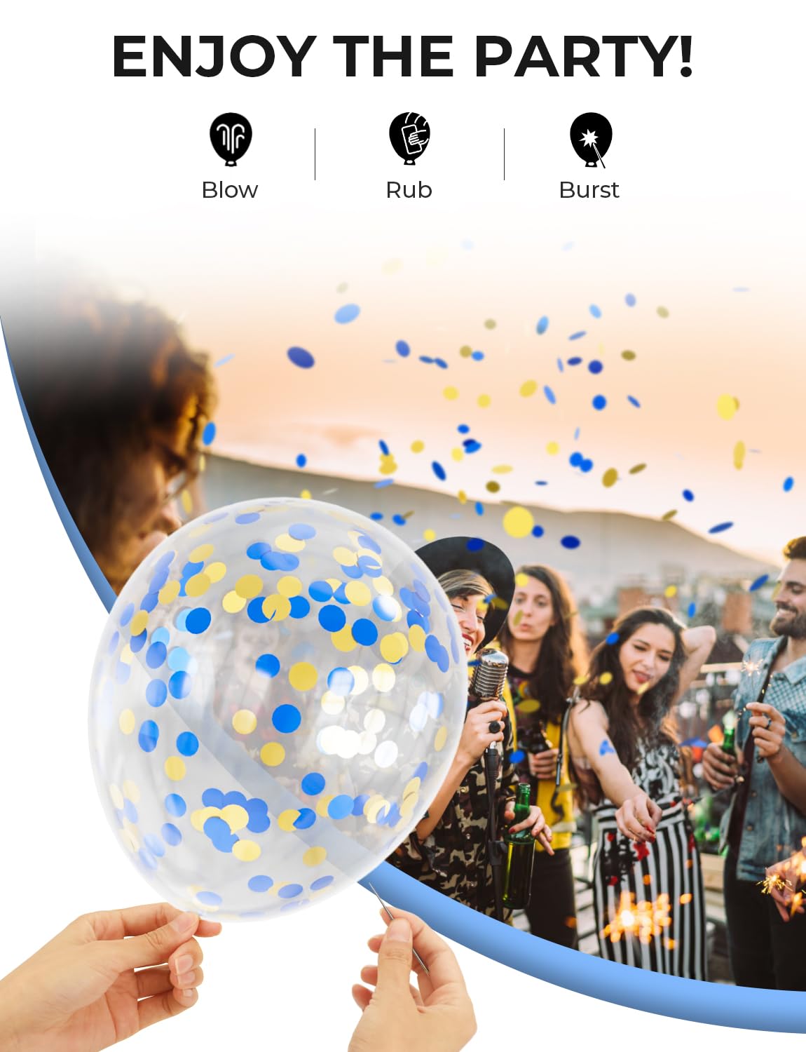 Haolongfa Navy Blue And Gold Confetti Balloons,12 Inch 60Pcs Pearl White And Metallic Gold Latex Balloons For Graduation,Birthda
