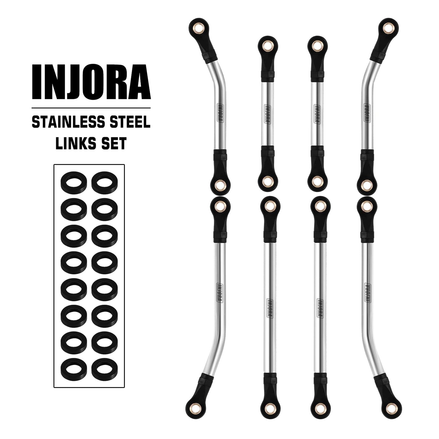 INJORA Stainless Steel Link Set High Clearance Links for TRX4M Upgrade Parts 1/18 RC Crawler Car