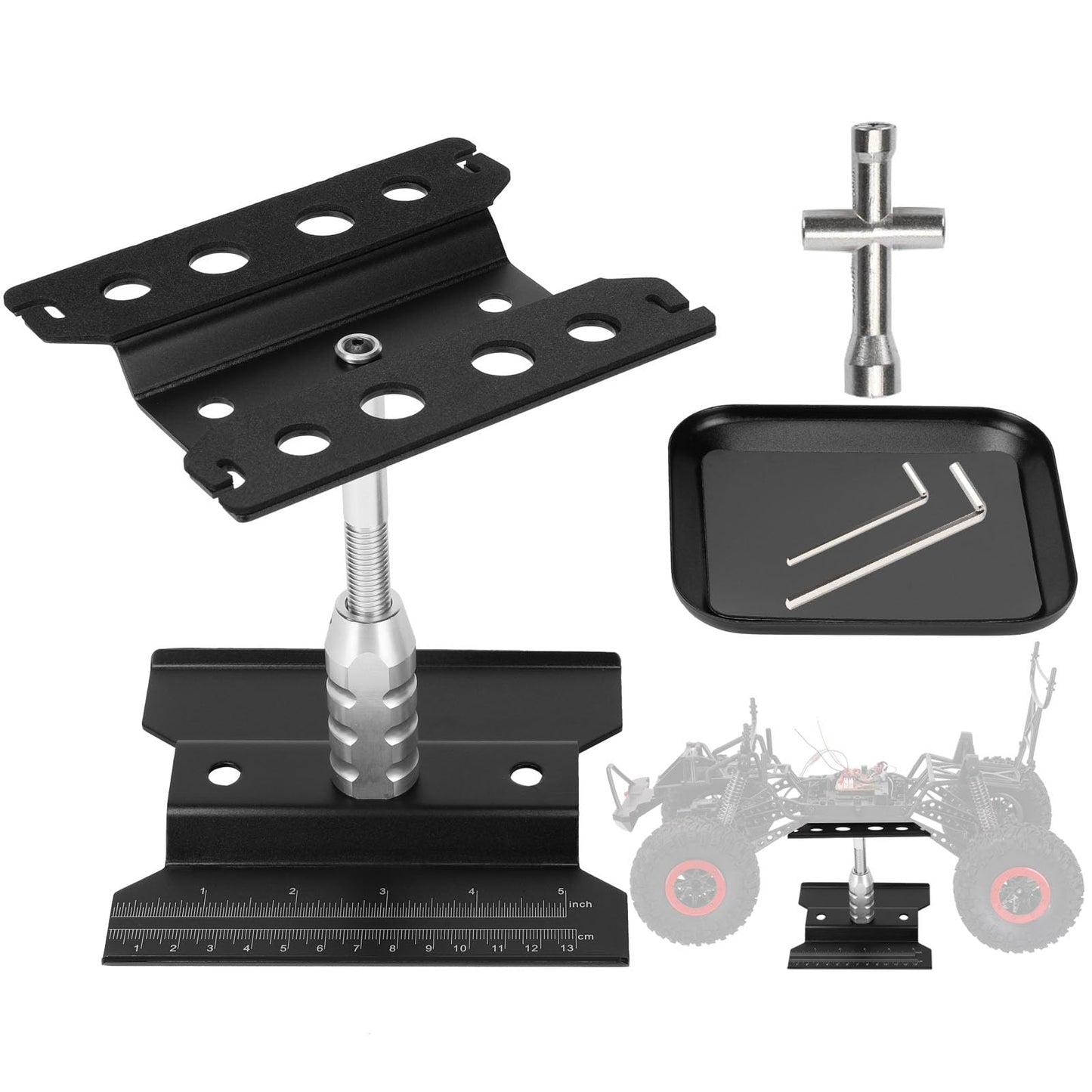 Kimapeso RC Car Stand Repair Workstation Portable RC Work Stand RC Repair Stand for 1/8 1/10 1/12 and 1/16 Scale RC Cars Trucks