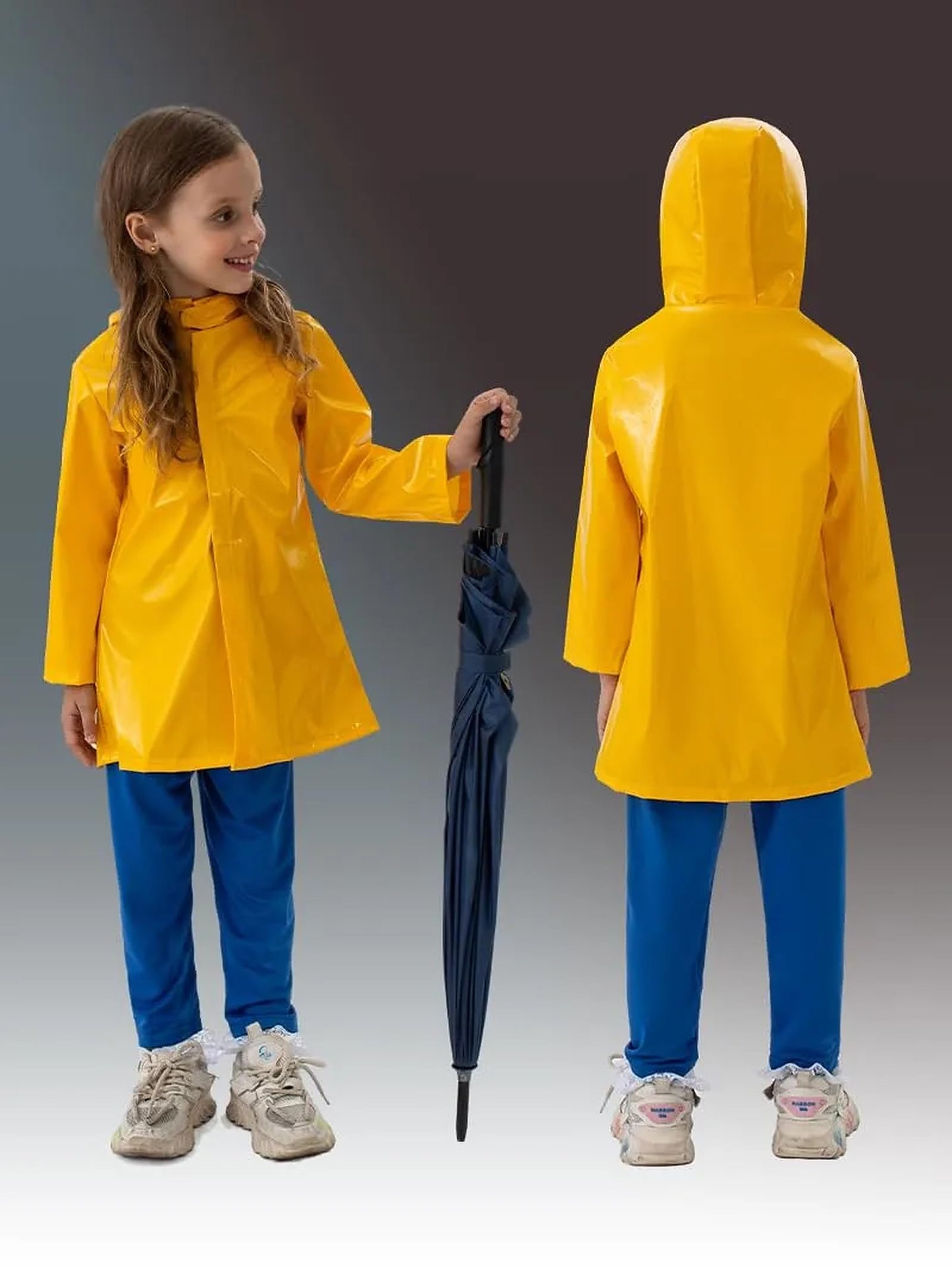 Gliquran Caroline Costume Kids Yellow Raincoat and Blue Pants Costume Set Halloween Cosplay Accessories Merchandise