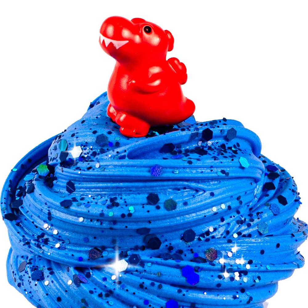 Waybla Dinosaur Butter Slime Kit for Kids - 4-Pack Colorful Butter Slimes with Glitter  Dinosaur Figurines  and Plastic Eggs - Sensory Toy  Party Favors  Birthday Gifts  Easter Basket Stuffers Fillers