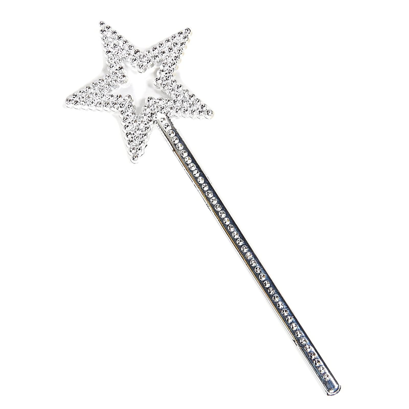 GIYOMI Star Wand, 13 Inches Silver Fairy Princess Angel Wand Sticks for Girls Costume Birthday Party Wedding Halloween Christmas Cosplay-Fairy for Children Over 36 Months of Age -Like New