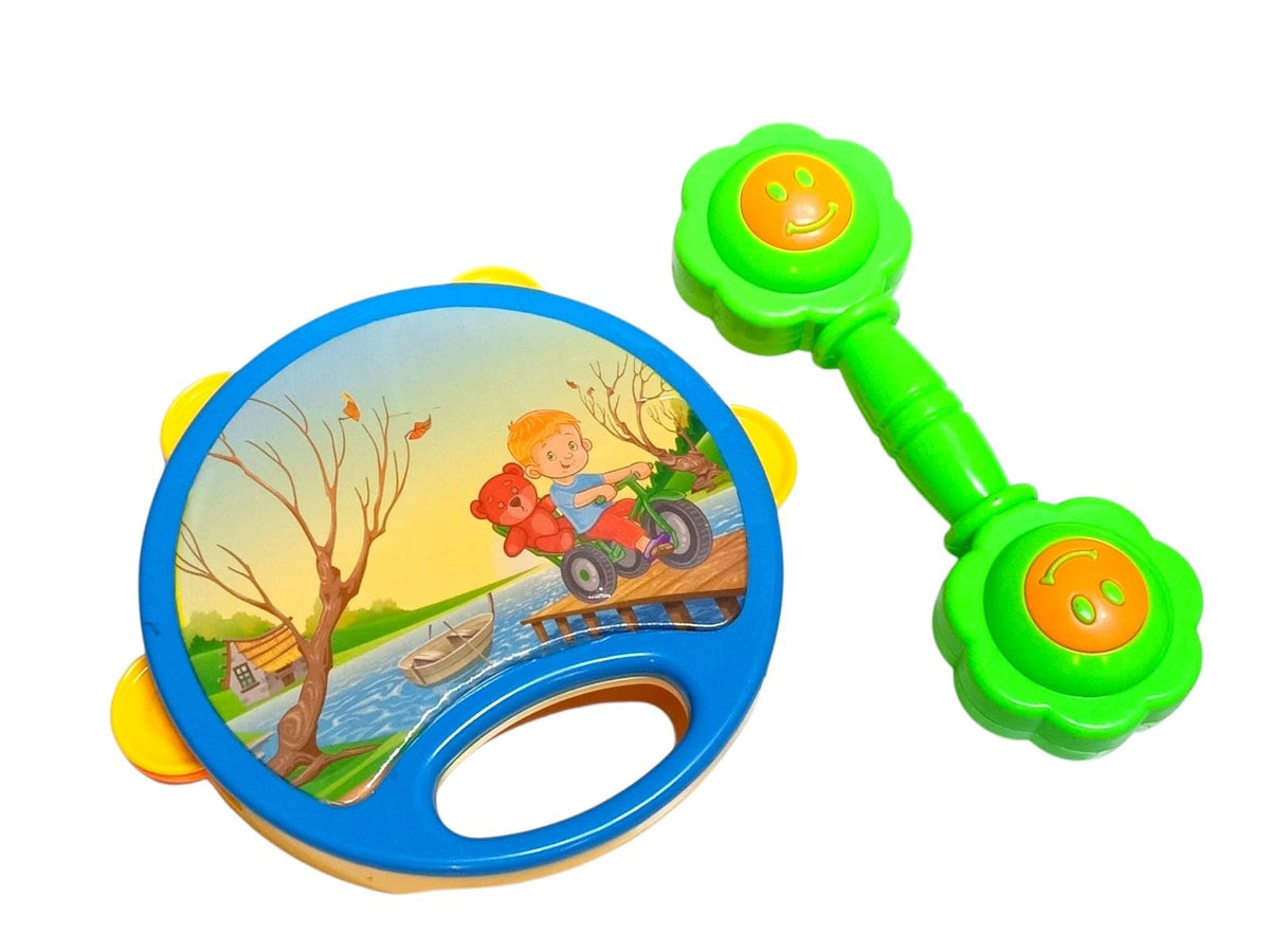 Baby Musical Rattle And Tambourine Set  Early Educational Development Toy For Infants And Toddlers  Sensory Learning, Fine Mot