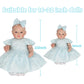 Wooroy 4-Piece Reborn Baby Doll Clothes Set - 16-22 Inch Princess Blue Tulle Dress With Little Socks For Baby Dolls Girls