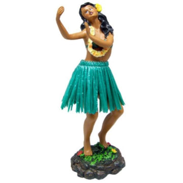 KC Hawaii Hawaiian Dashboard Doll - Leilani Girl Dancing, 7 inches, Green, Polyresin