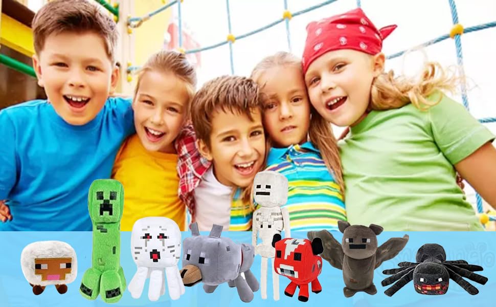 Ovittac Creeper Plush,Baby Pig ,Baby Wolf,Spider,Bat,Skeleton Shooter,Red Bull,Sheepstuffed Animals Toys,Great Gift For Children