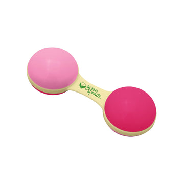 Green Sprouts Sprout Ware Dumbbell Rattle Made From Plants | Encourages Whole Learning The Healthy & Natural Way | Plant Based, Easy To Hold & Shake, Playful Rattle Sound