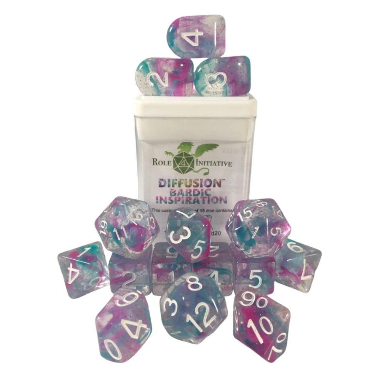 Diffusion Poly Set - Bardic Inspiration w/Numbers (15)