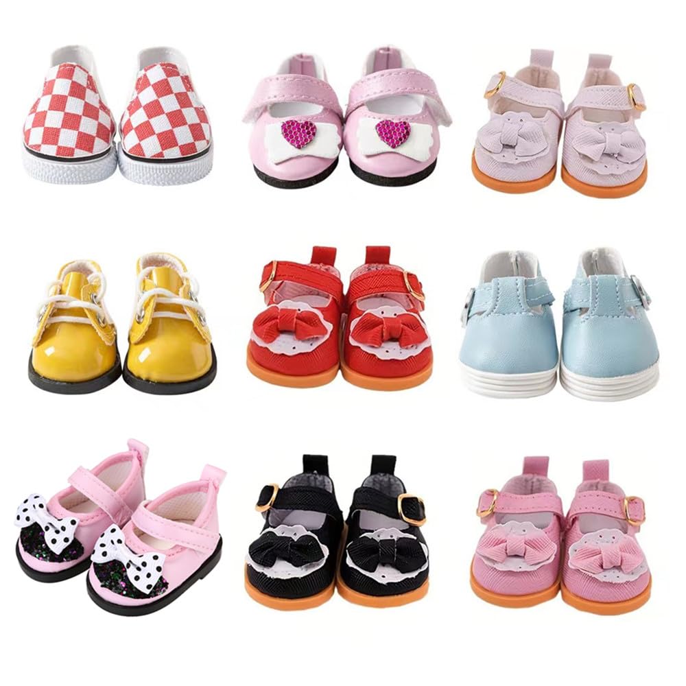6 Pairs Doll Shoes Fits 14.5 Inch Doll American Wellie Wishers Dolls 100% Get Boots Doll Accessories