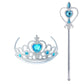 FancyDressWale Party Favour Princess Crown Tiara and Wand for Girls 310 Years/Return Gifts (Blue, Set of 10)