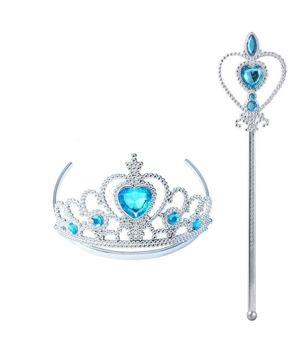 FancyDressWale Party Favour Princess Crown Tiara and Wand for Girls 310 Years/Return Gifts (Blue, Set of 10)