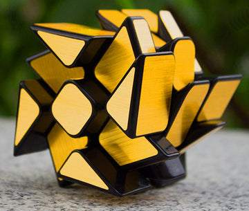 TANCH 3x3 Windmill Twisty Skewb Cube Puzzle Toy - Gold, Plastic, Model 43223-20713