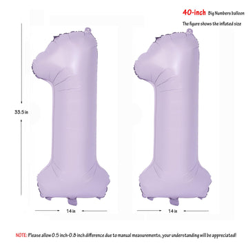 40 In Matte Purple Number Balloons Helium Foil Mylar Balloon Birthday Party Banquet Decoration Digital 11
