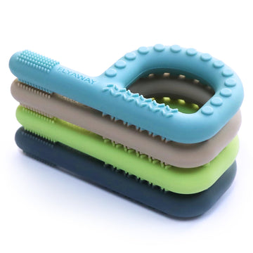 Sensory Chew Toys For Autistic Children 4 Pack, P Shape Sensory Toys For Babies Toddlers, Baby Teething Toys For 3-6 6-12 Month Oral Motor Stimulation, Silicone Chew Necklaces For Kids Adults Bpa Free
