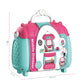 Shape28 Beauty Bag Playset Pretend Makeup Toy Set 44 Pieces Children Makeup Toy Princess Dressing Table Kids Vanity (DarkPink)