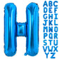 Toniful 40 Inch Large Blue Letter H Balloons Giant Alphabet Letter Balloons,Foil Mylar Big Balloons For Birthday Party Anniversa
