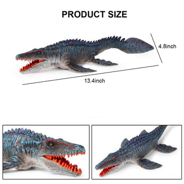 Sienon Jurassic Large Mosasaurus Dinosaur Toy 13.4’’, Realistic Dinosaur Toy Figures, Dinosaur Figurine, Deep Sea Monster Plastic Ocean Protector Dinosaur For Bath Pool Toy, Cake Topper Decoration