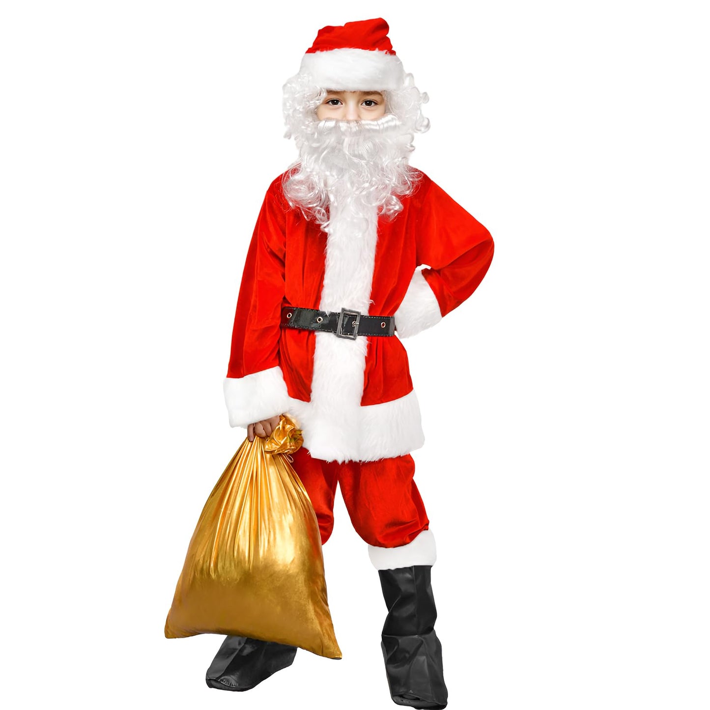 Children'S Santa Suit Christmas Child Santa Claus Costome Kids Halloween Costume Cosplay (Medium)