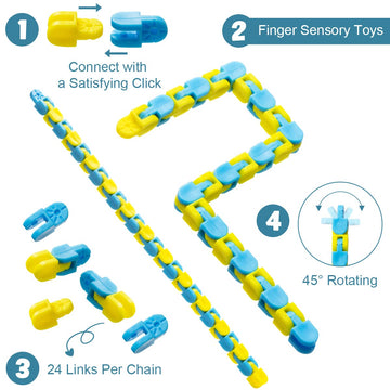 Joyin 28 Pack Wacky Tracks With Valentines Cards, Twist Track Fingers, Snake Puzzles Fidget Toys For Stress Relief, Gift Exchange, Holiday Birthday Party Favor Valentines Day Cards For Kids School